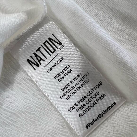 Nation LTD Tierra Flirty Flutter Sleeve Tee in White - Picture 8 of 12